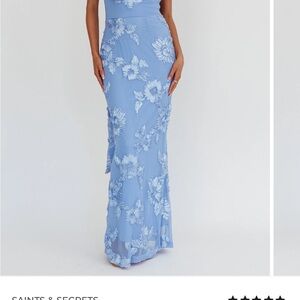 Selfie Leslie - Cipriani Blue Floral Maxi Dress